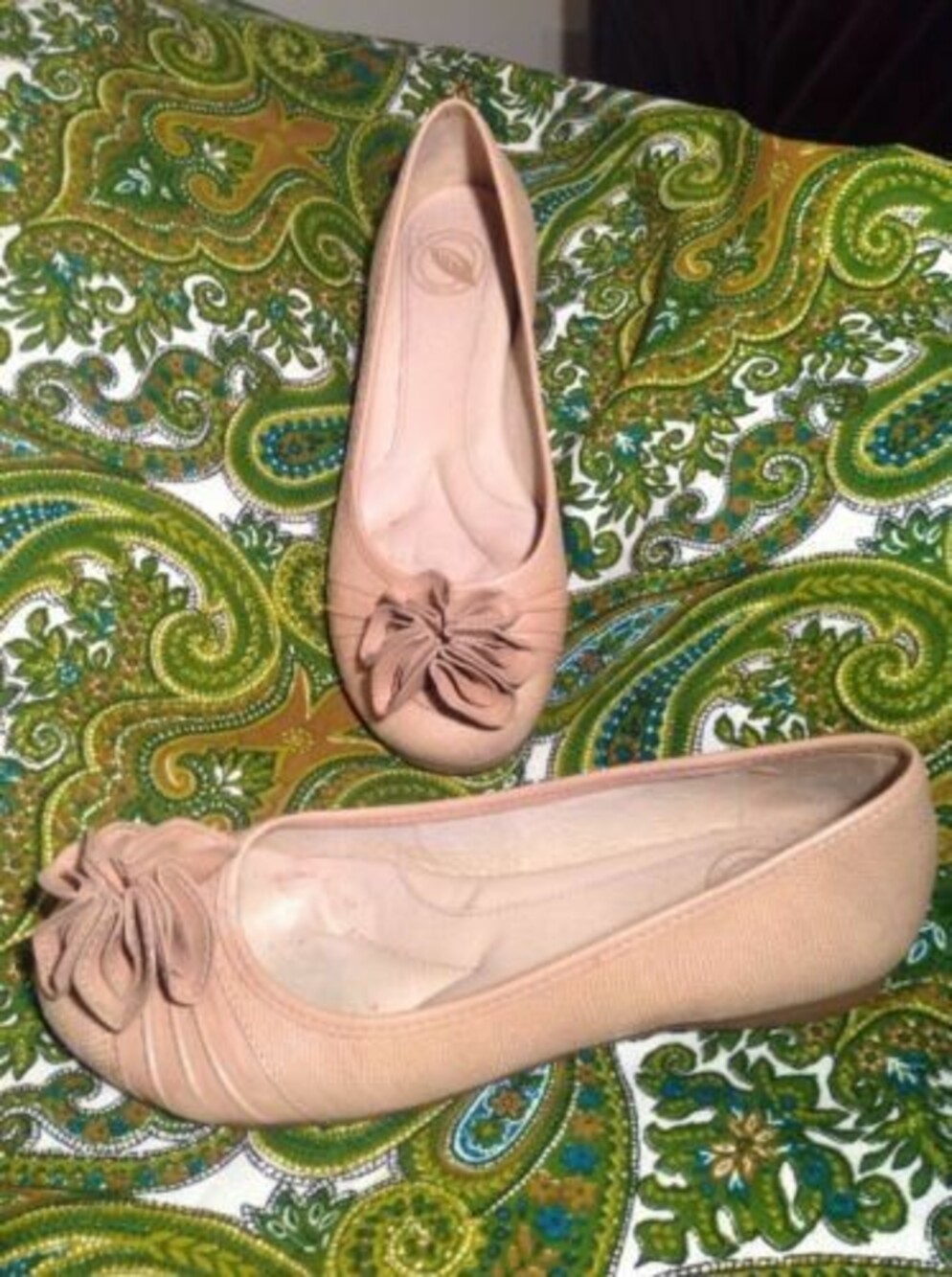 NUTURE WOMEN'S BEIGE 6.5M BALLETS FLATS SLIP-ON CASUAL LEATHER SHOES BLOOMS
